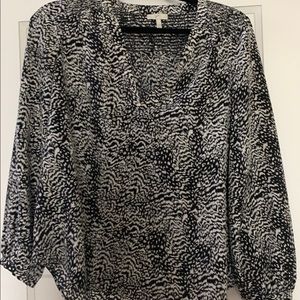 Joie Black and white animal print blouse.
